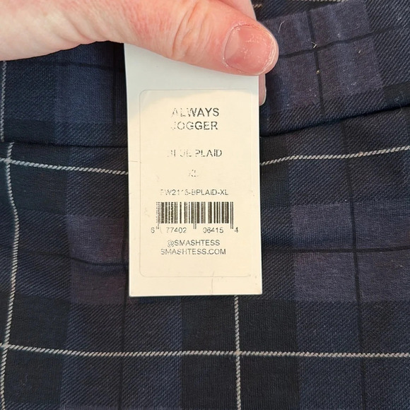 Smash + Tess Always Jogger in Blue Plaid - Picture 4 of 4